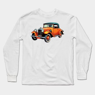 Colored Classic Car Design in Vibrant Vector Style Long Sleeve T-Shirt